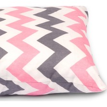 Sluupy Bebek Yastık Pembe-Gri Zigzag Desen  35 x 50 cm