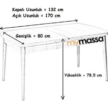 My Massa Mymassa - Elit Trend Bendir  Mutfak Masası + 6  Gold Sandalye Takımı -  Metal Siyah Ayak Siyah