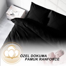 Monohome Siyah Lux Pamuk Ranforce Çift Kişilik Nevresim Takımı