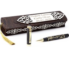 Kalemhane Kişiye Özel Ahşap Kutuda İstanbul Motifli Roller Kalem