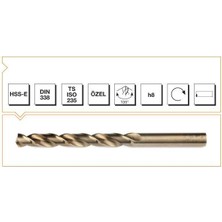 Makina Takım Hss-E Altın Seri Inox Delme Matkap Ucu 8 mm