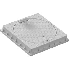 Luxwares Ø 500 mm Kare El Tutamaklı Plastik Rögar Menhol Kapak ve Çerçeve