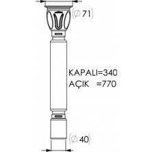 Luxwares Ø 40X70 Kristal Körüklü Sifon Kısa