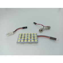 Güse Araç Içi Oto Aydınlatma Tepe Lambası 24 Smd 5050 LED Proje Panel Tavan Lamba 33-40 mm