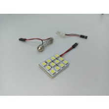 Güse Araç Içi Oto Aydınlatma Tepe Lambası 12 Smd 5050 LED Proje Panel Tavan Lamba 33-40MM