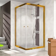 Terapi Duşakabin Gold Terapi Şeffaf Camlı Duşakabin 90X100