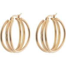 Modamugo Çelik Üç Halkalı Küpe - Gold