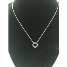 Modamugo Çelik Kolye Halkalı Love Rodyum