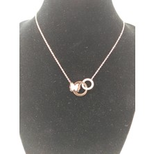 Modamugo Çelik Kolye Halkalı Kelebekli Rose
