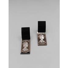 Modamugo Çelik Küpe Sedef Elizabet Iı Rodyum