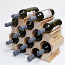 Ardinart Bottle Block 12’ Li Ahşap Şaraplık, Ahşap Şarap Rafı