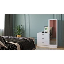 Robin Home Lyana Aynalı Şifonyer Gardırop Beyaz