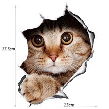 TSC Kedi Model 3 Araba Oto Sticker Yapıştırma Renkli