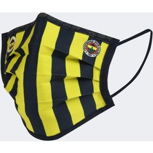Fenerium Fenerbahçe Sarı-Lacivert Çubuklu Çift Logo Maske
