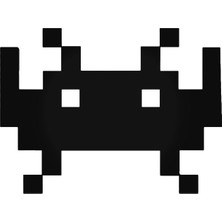 Universal Space Invaders Gaming Sticker Araba Oto Arma Duvar Sticker Ev Dekoratif Çıkartma 20 x 20 cm Siyah