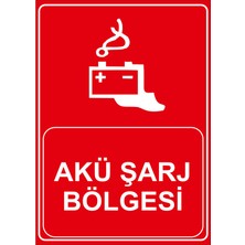 Mıgnatıs - Akü Sarj Bölgesi Levhasi - Dekote Malzeme 25X35Cm