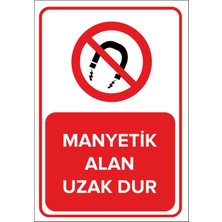 Mıgnatıs - Manyetik Alan Uzak Dur Levhası - Dekote Malzeme 25X35Cm