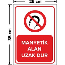 Mıgnatıs - Manyetik Alan Uzak Dur Levhası - Dekote Malzeme 25X35Cm