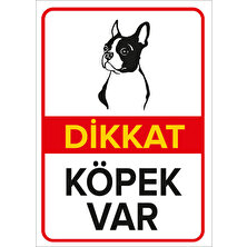 Mıgnatıs - Dikkat Köpek Var Levhası Minik Dikkatli Terrier - Dekote Malzeme 25X35Cm