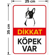 Mıgnatıs - Dikkat Köpek Var Levhası Minik Dikkatli Terrier - Dekote Malzeme 25X35Cm