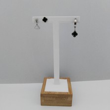 Modamugo Çelik Halka Sedef Yoncalı 3'lü Kombin Küpe - Rodyum