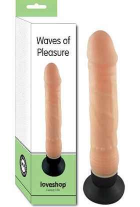 Loveshop Waves Of Pleasure 18 cm Uzunluğunda 3 cm Kalınlığında Vantuzlu ve Damarlı Titreşimli Realistik Vibratör