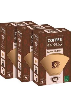 Coffee Filters Filtre Kahve Kağıdı No:4 80'li x 3
