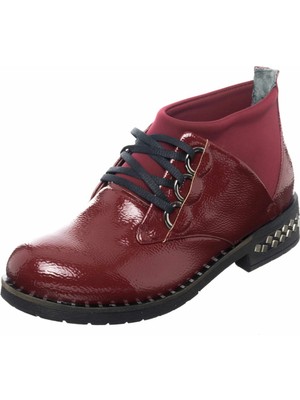 Costo Shoes K406-2 Bordo Üst Kalite Büyük Numara Kadın Botları