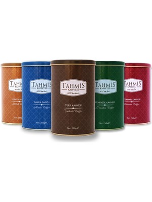 Tahmis 5'li Türk Kahvesi Seti 250 G (Damla Sakızı- Menengiç-Türk-Osmanlı-Dibek)