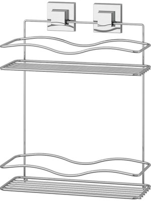 Teknotel  Easyfıx Yapıskanlı 2 Katlı Mutfak Rafı Krom EF042