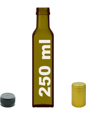 Afracam 250 cc Yeşil Maraska Kilitli Kapaklı ve Kapüşonlu 250 ml Köşeli Cam Şişe 1 Adet