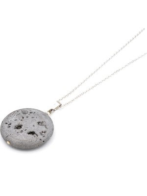 Murty99  Doğal Kayaç Elektro Kalsedon Kolye Ucu  001