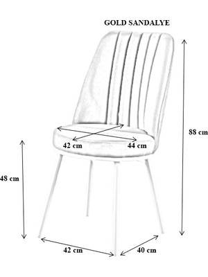 MyMassa - Gold Sandalye - 11 Renk Kumaş - Metal Krom Ayak