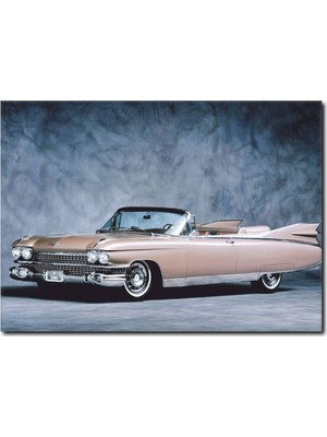 La Vita E Bella Açık Pembe Nostalji Araba Temalı Kanvas Tablo CC-1007