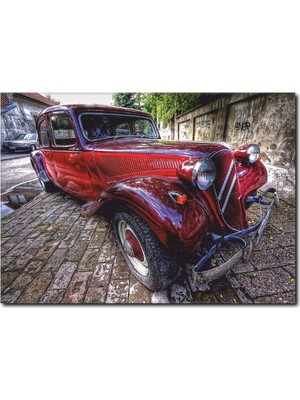 La Vita E Bella Kırmızı Nostaljik Araba Tablosu CC-1013