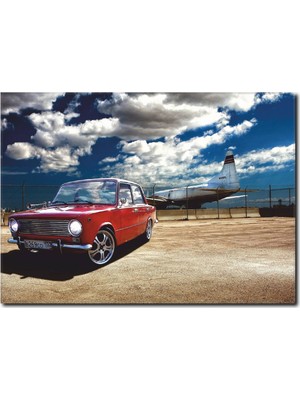 La Vita E Bella Uçak ve Araba Temalı Kanvas Tablo CC-1017