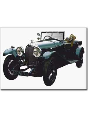 La Vita E Bella Ayıcık Detaylı Antika Araba Tablosu CC-1026