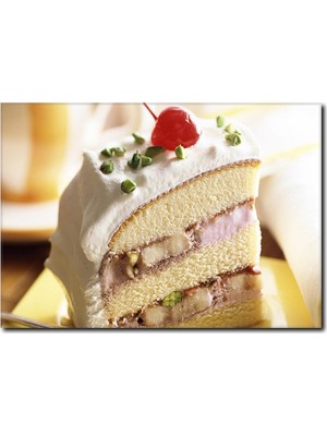 La Vita E Bella Bir Dilim Pasta Temalı Kanvas Tablo CP-1087