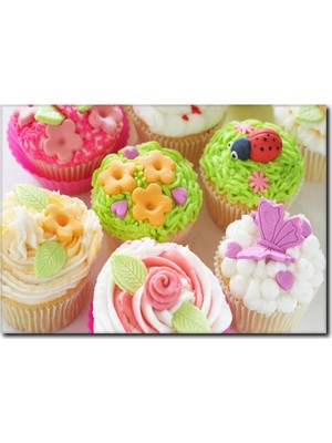 La Vita E Bella Kelebek Detaylı Pastacık Kanvas Tablo CP-1101