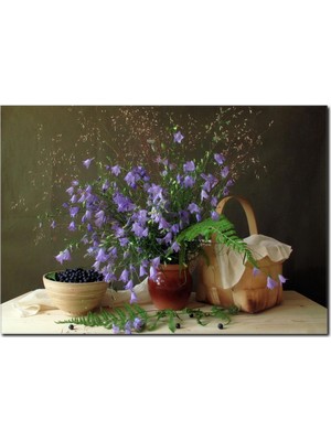 La Vita E Bella Siyah Üzüm Detaylı Kanvas Tablo DC-1018