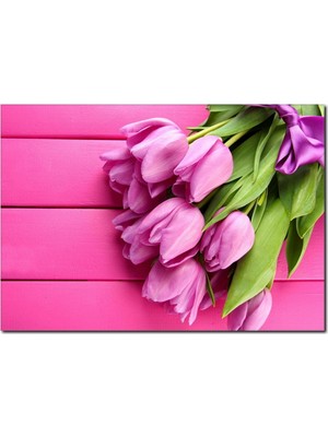 La Vita E Bella Pembe Lale Temalı Kanvas Tablo DC-1020