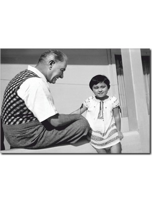 La Vita E Bella Atatürk ve Çocuk Sevgisi Temalı Kanvas Tablo KA-1007