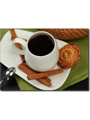 La Vita E Bella Tarçınlı Kahve Detaylı Kanvas Tablo KH-1027