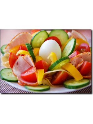 La Vita E Bella Salata Tabağı Temalı Kanvas Tablo KH-1032