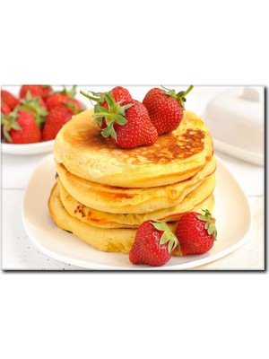 La Vita E Bella Çilekli Pankek Temalı Kanvas Tablo KH-1035