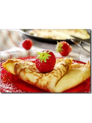 La Vita E Bella Çilekli Krep Temalı Kanvas Tablo KH-1036