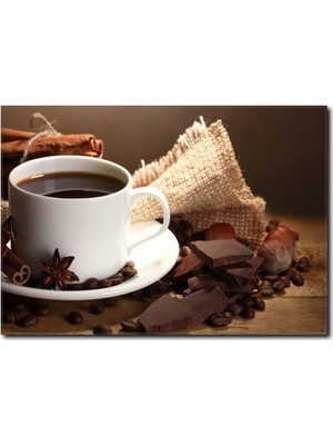 La Vita E Bella Kahve ve Çikolatanın Uyumu Temalı Kanvas Tablo KH-1037