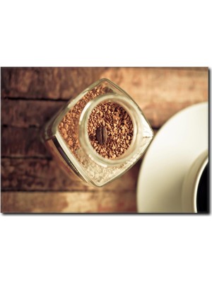 La Vita E Bella Kahve Tanecikleri Temalı Kanvas Tablo KH-1047