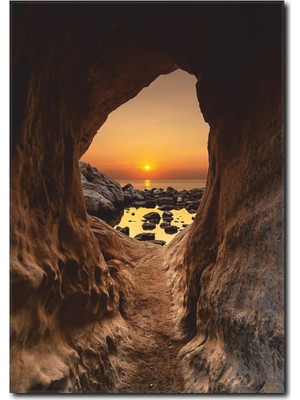 La Vita E Bella Mağaradan Günbatımı Manzarası Kanvas Tablo MN-1038