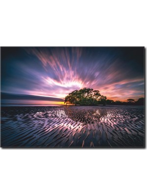 La Vita E Bella Göl ve Gece Manzaralı Kanvas Tablo MN-1098